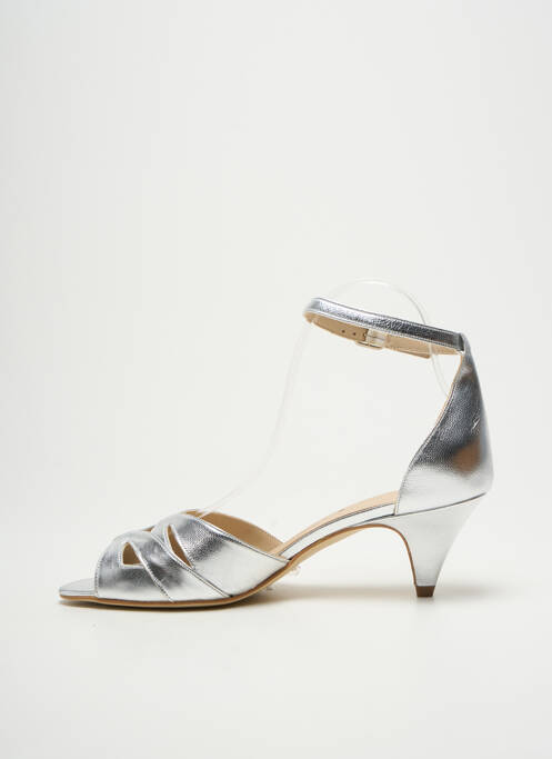 Sandales/nu pieds matière lisse talon de 4 à 6cm argent OTESS femme