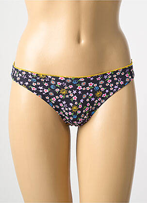 Bas de maillot de bain imprimé fleurs culotte noir BANANA MOON femme