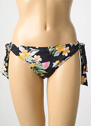 Bas de maillot de bain tissage satiné bikini noir BANANA MOON femme