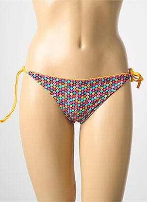 Bas de maillot de bain imprimé fantaisie bikini jaune GRAIN DE SABLE femme