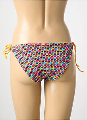 Bas de maillot de bain imprimé fantaisie bikini jaune GRAIN DE SABLE femme