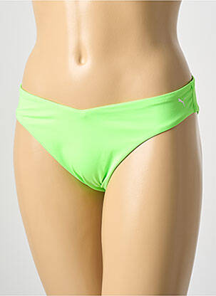Bas de maillot de bain effet matière satinée culotte vert PUMA femme