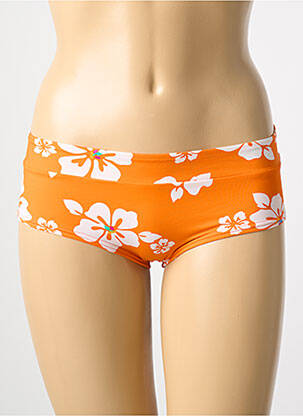 Bas de maillot de bain imprimé fleurs shorty orange BANANA MOON femme