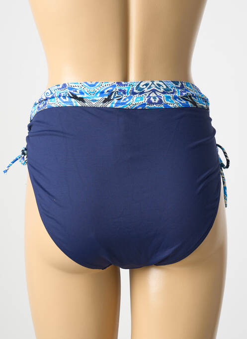 Bas de maillot de bain effet matière satinée culotte bleu GRAIN DE SABLE femme