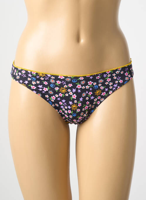 Bas de maillot de bain imprimé fleurs culotte noir BANANA MOON femme