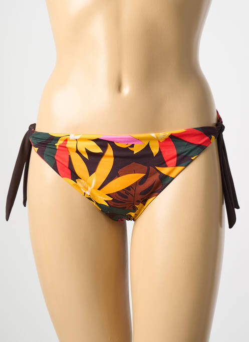 Bas de maillot de bain tissage satiné bikini orange BANANA MOON femme