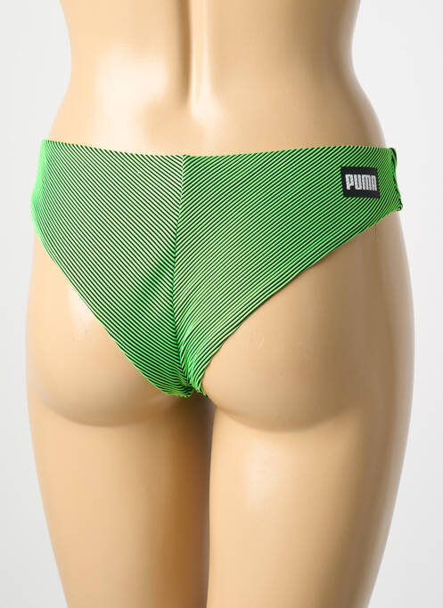 Bas de maillot de bain effet matière satinée culotte vert PUMA femme