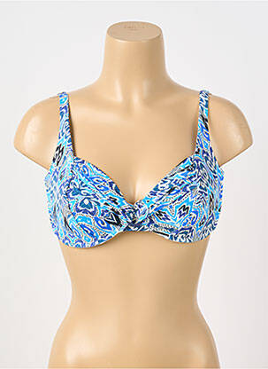 Haut de maillot de bain stretch haut soutien-gorge emboitant bleu GRAIN DE SABLE femme