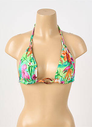 Haut de maillot de bain stretch haut triangles vert BANANA MOON femme