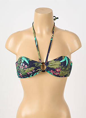Haut de maillot de bain stretch haut soutien-gorge avec mousse de rembourrage amovible bleu ONLY femme