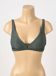 Haut de maillot de bain stretch haut soutien-gorge avec mousse de rembourrage amovible vert GRAIN DE SABLE femme