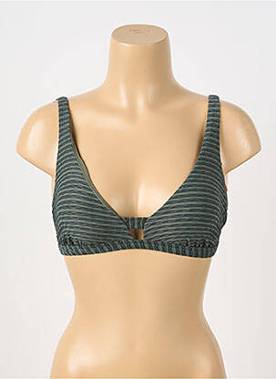 Haut de maillot de bain stretch haut soutien-gorge avec mousse de rembourrage amovible vert GRAIN DE SABLE femme