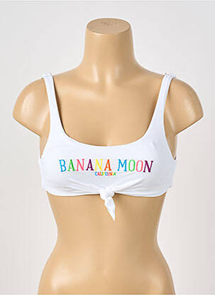 Haut de maillot de bain fermeture liens à nouer haut soutien-gorge avec mousse de rembourrage amovible blanc BANANA MOON femme