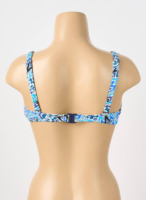 Haut de maillot de bain stretch haut soutien-gorge emboitant bleu GRAIN DE SABLE femme