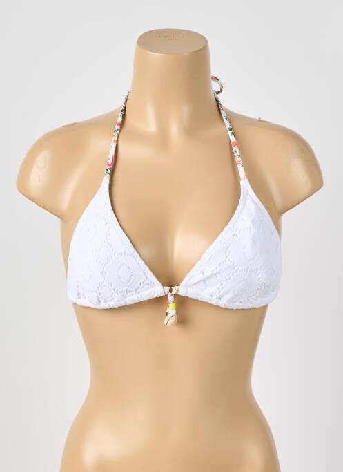 Haut de maillot de bain stretch haut triangles blanc BANANA MOON femme