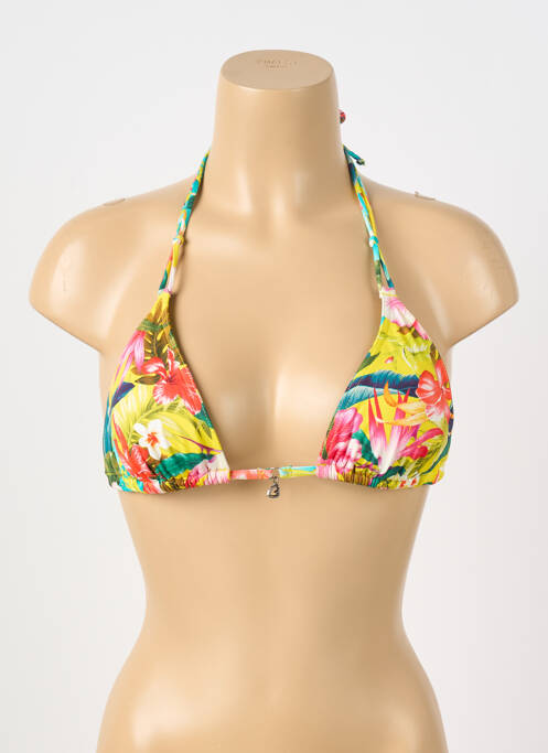 Haut de maillot de bain stretch haut soutien-gorge avec mousse de rembourrage amovible jaune BANANA MOON femme
