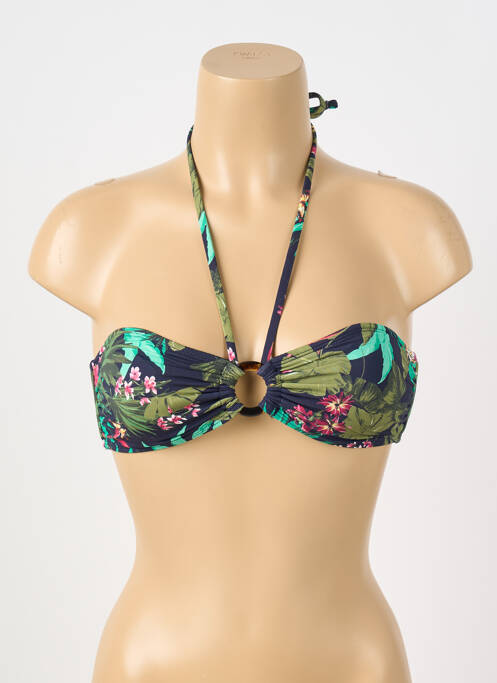 Haut de maillot de bain stretch haut soutien-gorge avec mousse de rembourrage amovible bleu ONLY femme