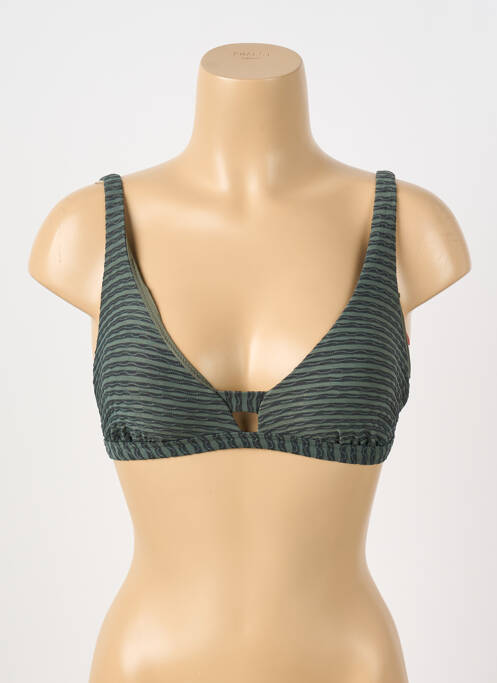 Haut de maillot de bain stretch haut soutien-gorge avec mousse de rembourrage amovible vert GRAIN DE SABLE femme