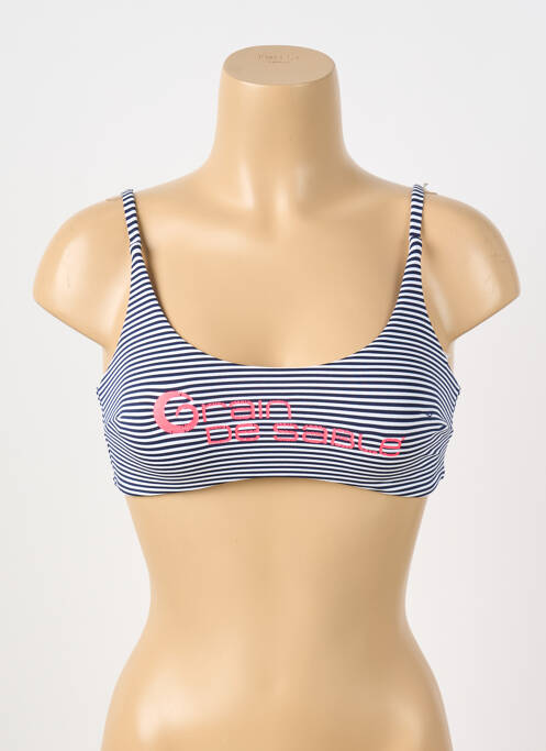 Haut de maillot de bain bretelles élastiquées ajustables brassieres bleu GRAIN DE SABLE femme