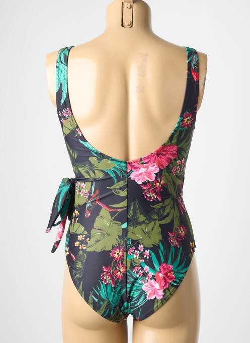 Maillot de bain 1 pièce effet matière satinée haut soutien-gorge moulé noir ONLY femme