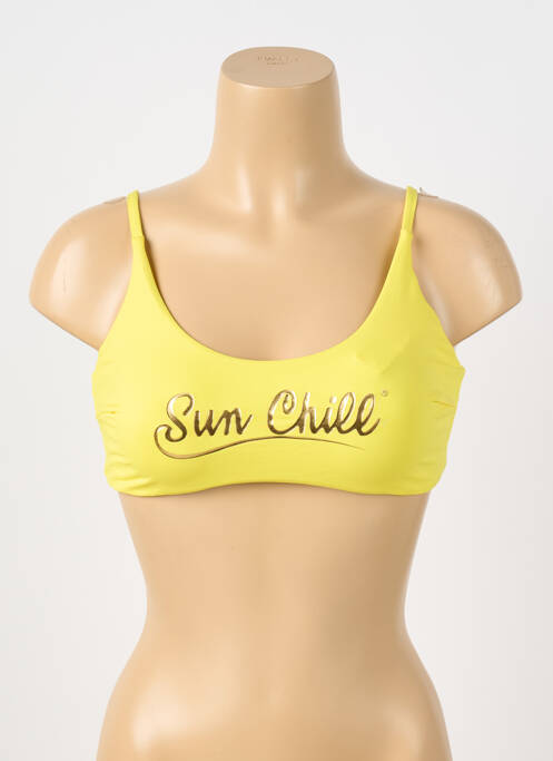 Haut de maillot de bain jaune GRAIN DE SABLE pour femme