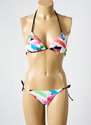 Maillot de bain 2 pièces stretch haut triangles blanc ROXY femme