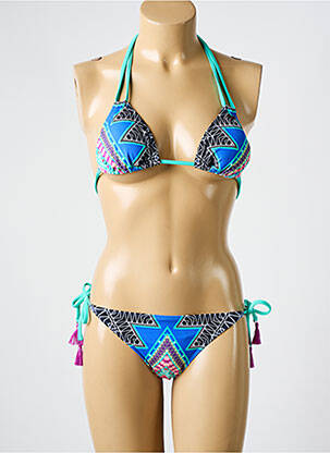 Maillot de bain 2 pièces stretch haut triangles bleu ROXY femme