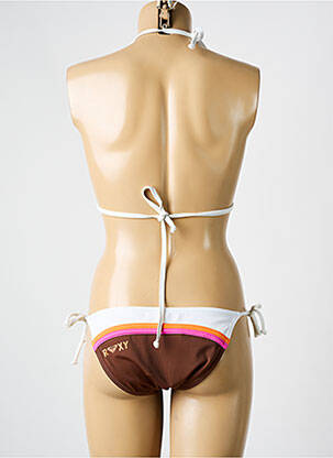 Maillot de bain 2 pièces stretch haut triangles marron ROXY femme