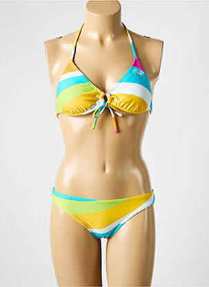 Maillot de bain 2 pièces stretch haut triangles bleu ROXY femme