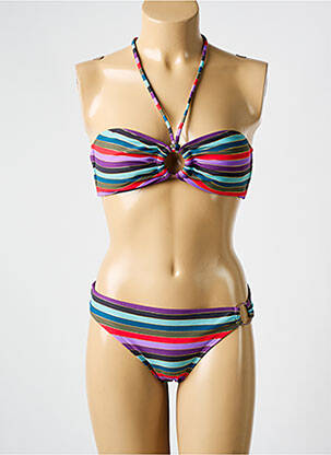 Maillot de bain 2 pièces stretch haut bandeau violet ROXY femme