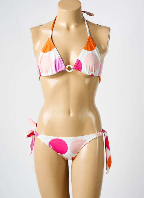 Maillot de bain 2 pièces stretch haut triangles rose QUIKSILVER femme