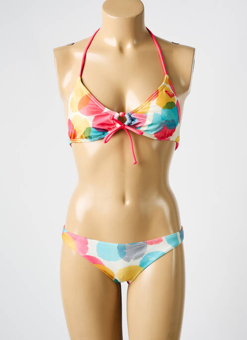 Maillot de bain 2 pièces stretch haut triangles rose ROXY femme