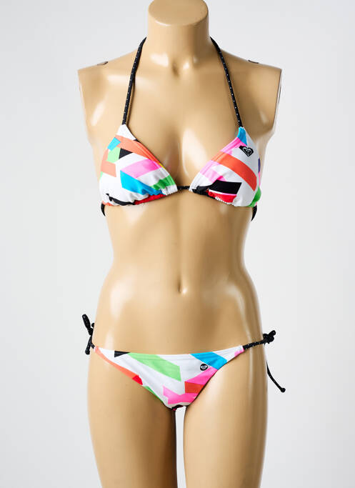 Maillot de bain 2 pièces stretch haut triangles blanc ROXY femme