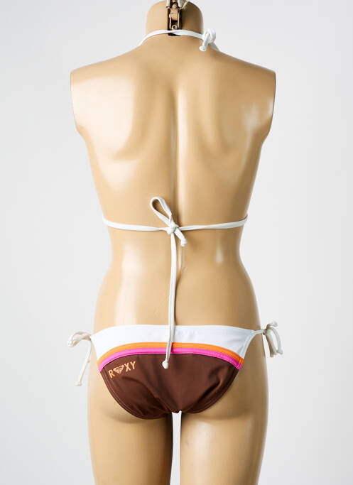 Maillot de bain 2 pièces stretch haut triangles marron ROXY femme