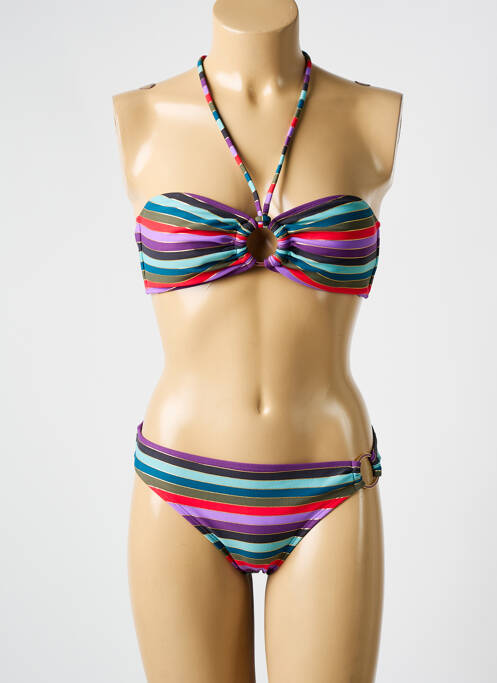 Maillot de bain 2 pièces stretch haut bandeau violet ROXY femme