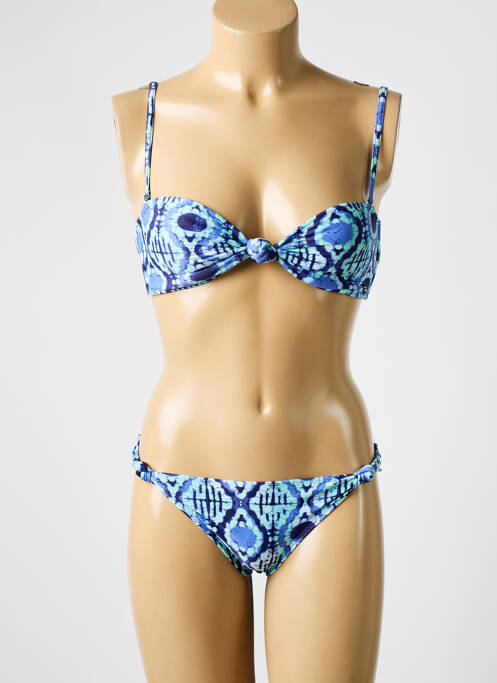 Maillot de bain 2 pièces stretch haut soutien-gorge balconnet bleu ROXY femme