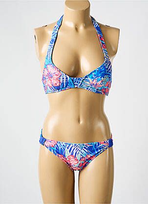 Maillot de bain 2 pièces stretch haut triangles bleu ROXY femme