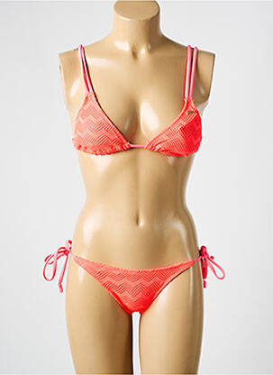 Maillot de bain 2 pièces stretch haut triangles orange ROXY femme