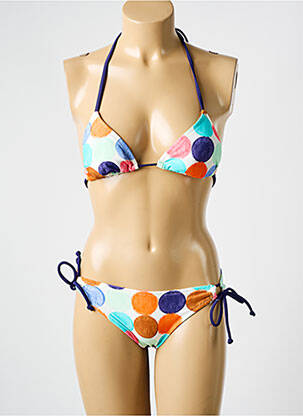Maillot de bain 2 pièces stretch haut triangles bleu ROXY femme