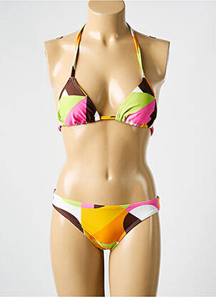 Maillot de bain 2 pièces stretch haut triangles vert ROXY femme