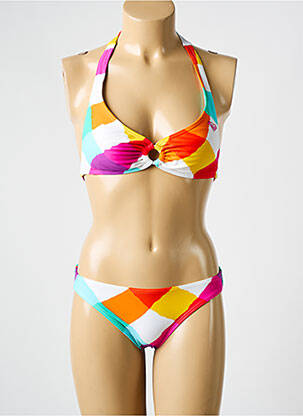 Maillot de bain 2 pièces stretch haut triangles blanc ROXY femme