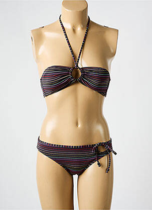 Maillot de bain 2 pièces stretch haut soutien-gorge moulé noir ROXY femme
