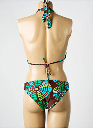 Maillot de bain 2 pièces stretch haut triangles vert ROXY femme