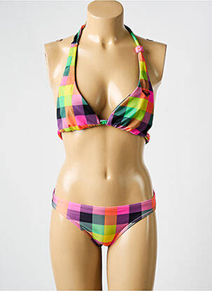 Maillot de bain 2 pièces stretch haut triangles vert ROXY femme