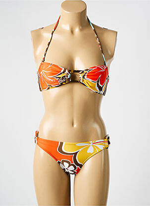 Maillot de bain 2 pièces stretch haut soutien-gorge balconnet orange ROXY femme