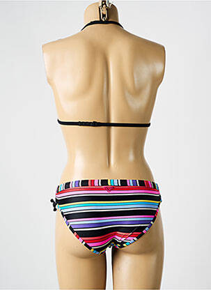 Maillot de bain 2 pièces imprimé rayures noir ROXY fille