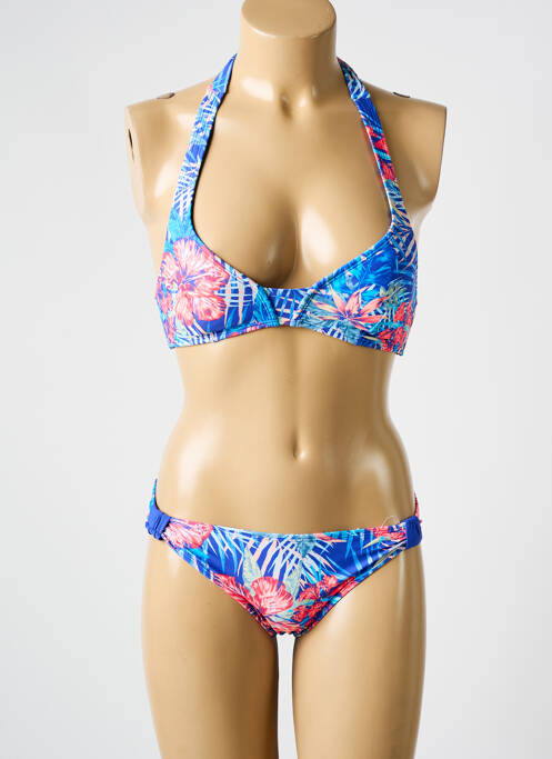 Maillot de bain 2 pièces stretch haut triangles bleu ROXY femme
