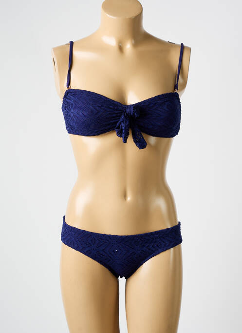 Maillot de bain 2 pièces bretelles élastiquées ajustables bleu ROXY femme