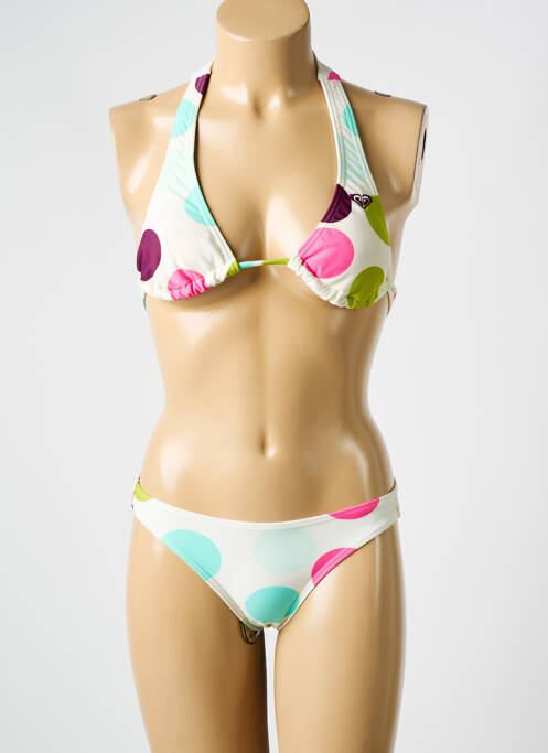 Maillot de bain 2 pièces stretch haut triangles blanc ROXY femme