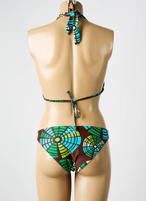 Maillot de bain 2 pièces stretch haut triangles vert ROXY femme